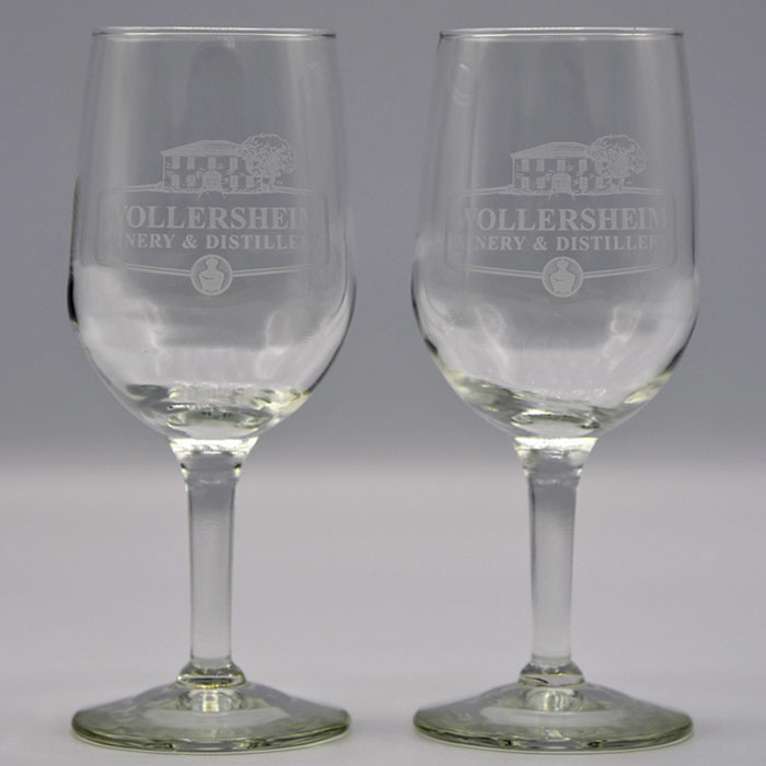 2 Small Monogrammed Wine Glasses